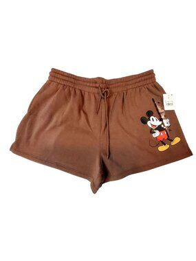 Disney Mickey Mouse Brown Lounge Shorts Size  XL Casual Wear Elastic waistband
